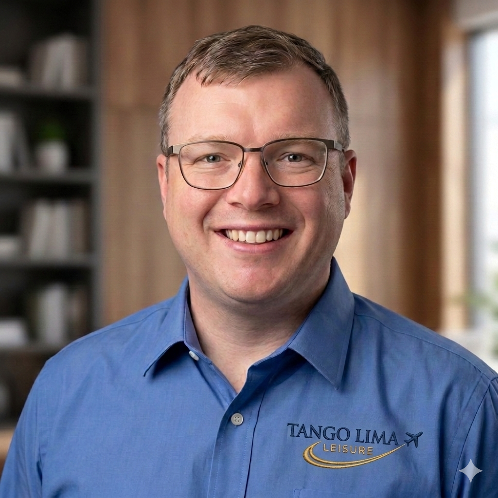 A headshot of Travis Lesatz, founder of Tango Lima Leisure